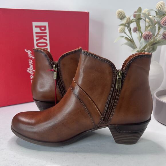 Pikolinos Rotterdam Leather Ankle Booties 902-8932 Brown Women 10.5/EU 41 NWB - Picture 5 of 11